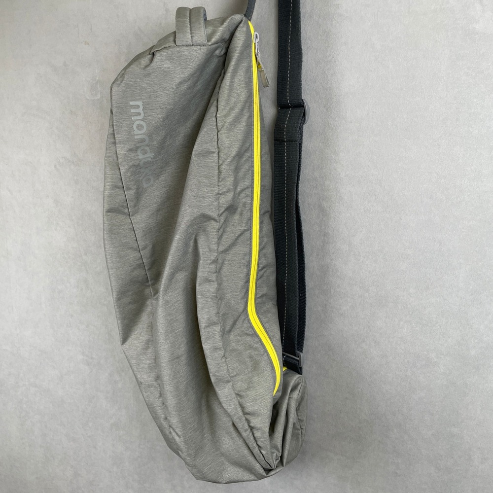 Manduka GO Steady Yoga Mat Carrier Bag Heather Grey Yellow Adjustable Strap Gym